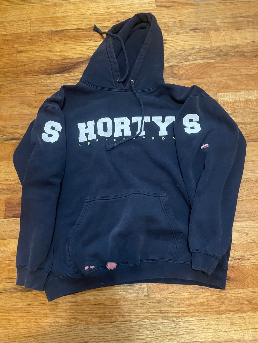 shortys skateboards Navy Hoodie Sweatshirt with Graphic Logo